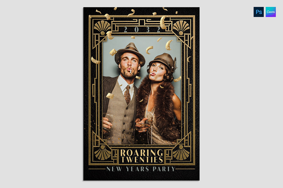 NYE Art Deco Flyer Template, a Flyer Template by BrandPacks (Photo 1 of 3)