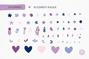 Floral Hearts Vector Clipart Set, an Object Graphic by Alena Koval (Thumbnail 8 of 12)