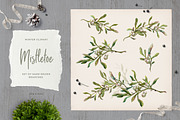 Vintage Mistletoe Christmas Clip Art, a Decorative Illustration by Elena Paletskaya (Thumbnail 1 of 2)