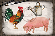 Fancy Farm Watercolor Illustration, an Animal Illustration by DioFlow (Thumbnail 5 of 8)