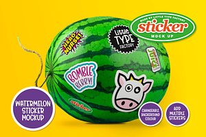 Watermelon Sticker Mockup –Smart PSD