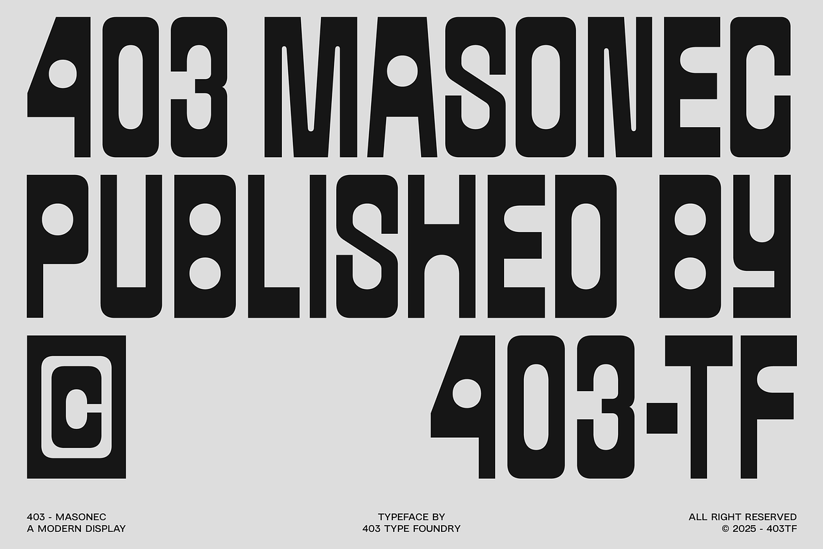 403 Masonec — Brutalist Display Font, a Sans Serif Font by 403 Type Foundry (Photo 2 of 15)