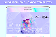 Holographic Shopify Theme, a Shopify Template by Lavender Skye Studio (Thumbnail 1 of 3)