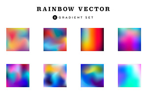 Rainbow Colorful Gradient Set Vector