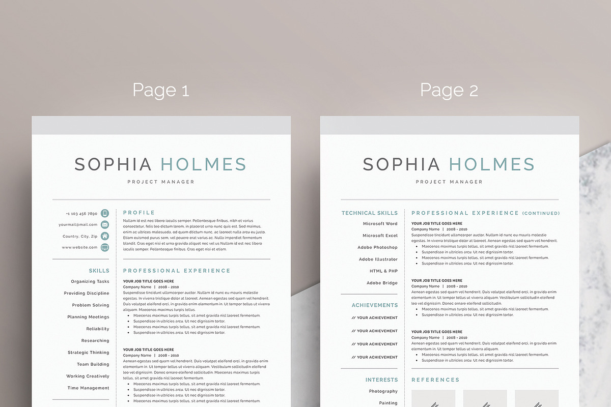 Word Resume & Cover Letter Template, a Resume Template by DemeDesign (Photo 2 of 4)