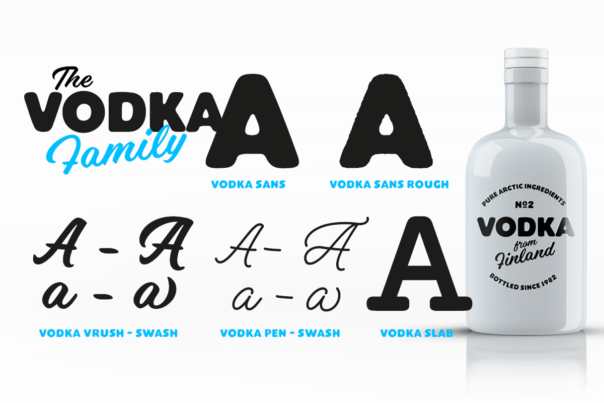 Vodka Font Pack, a Sans Serif Font by Fenotype (Photo 11 of 11)