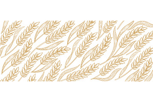 Hand-drawn Pattern with Wheat Ears, an Object Illustration by Ilia Design