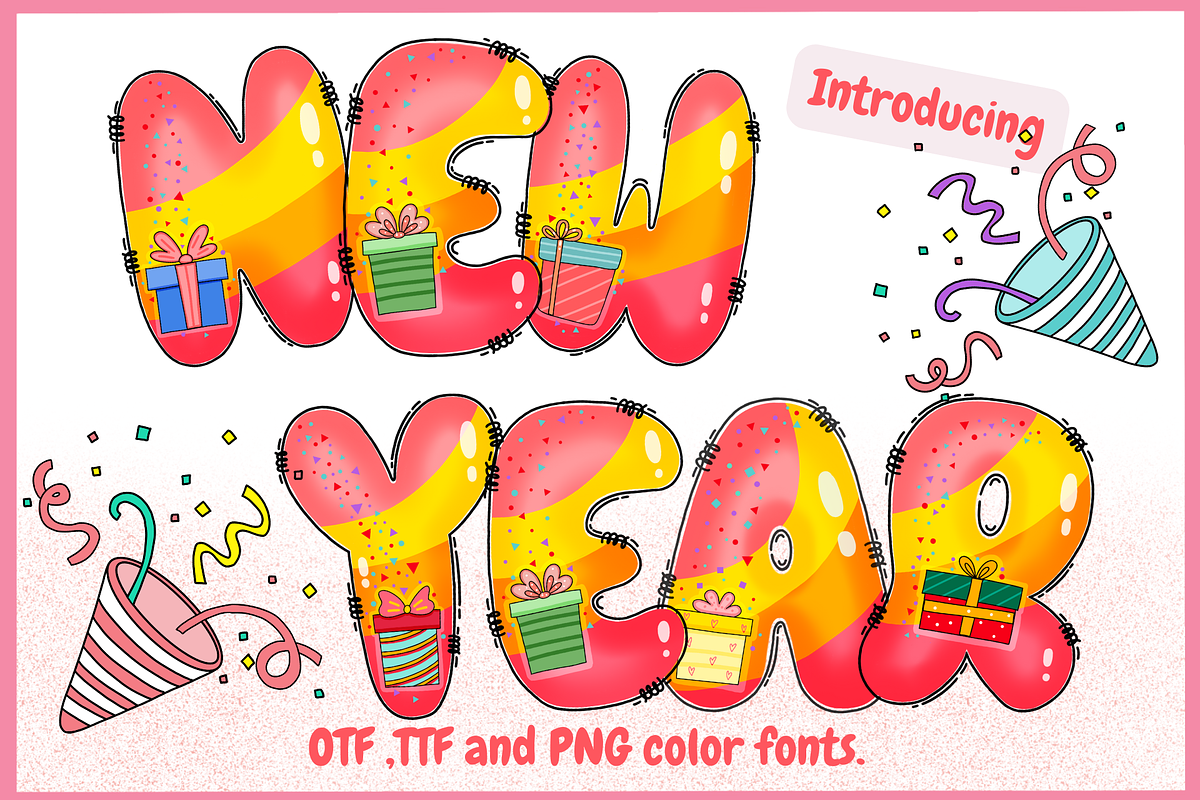 New year-PNG fonts, a Symbol Font by It me digital art (Photo 1 of 9)