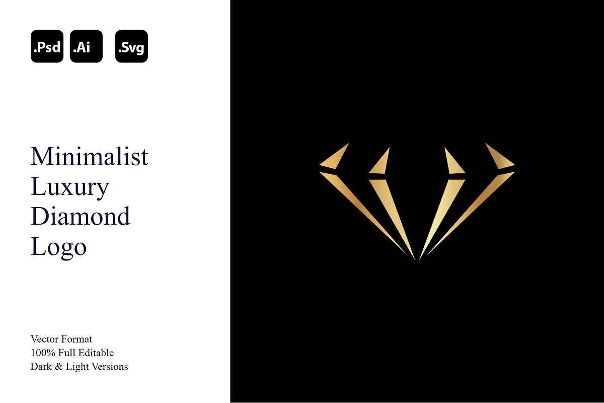 Minimalist Luxury Diamond Logo, a Branding & Logo Template by Luxury Logos (Photo 1 of 4)