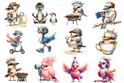 Funny Australian Bird Clipart, an Illustration by Watercolor design (Thumbnail 2 of 5)