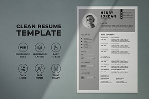 Stylish Minimalist Resume / CV