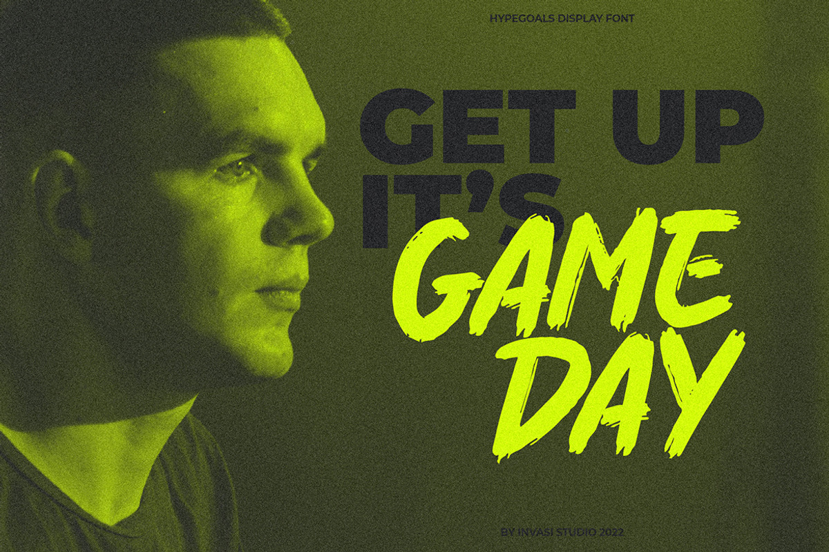 Hypegoals - Brushy Display Font, a Script Font by Invasi Studio (Photo 2 of 8)