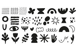 Doodle abstract shapes black design, an Illustration by LadadikArt