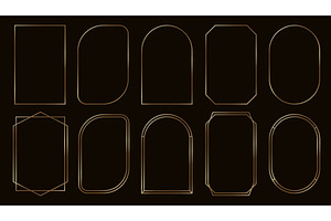 Golden frame. Art deco gold, an Illustration by Frogella