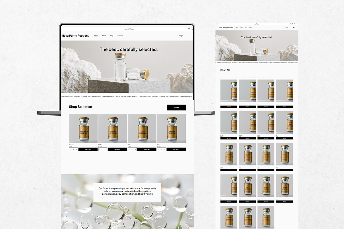 Nova Squarespace Peptide Website, a Squarespace Template by Templatelabsdesign (Photo 8 of 16)