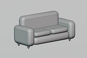 Cartoon sofa 02, an Object 3D Model by fahad121 (Thumbnail 8 of 8)