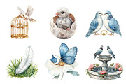 Spring Doves Garden Clipart, an Illustration by CreationArt (Thumbnail 3 of 5)