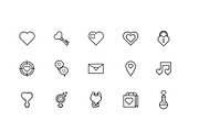 Heart Love Line Icons Set, an Outline Icon by studiogstock (Thumbnail 2 of 4)