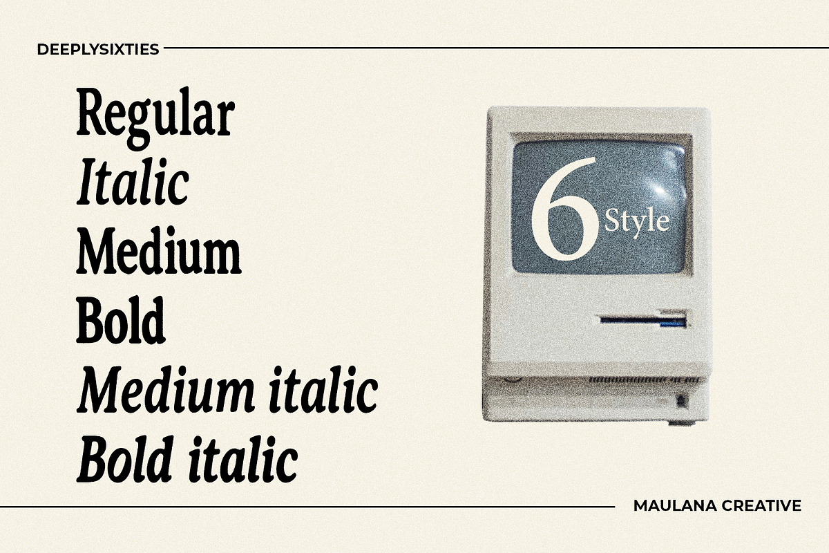 DeeplySixties Retro Serif Family, a Serif Font by Maulana Creative (Photo 6 of 7)