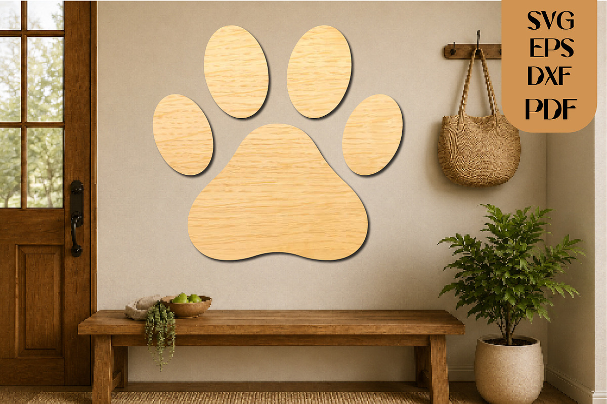 Paw Print SVG Laser Cut File, an Object Graphic by DreamCafeArt (Photo 2 of 4)