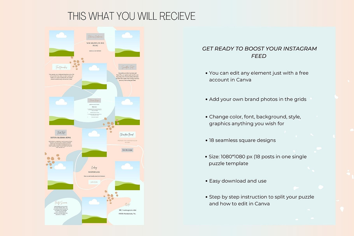 Instagram Puzzle - Food, a Social Media Template by Deepa Template Studio (Photo 5 of 10)