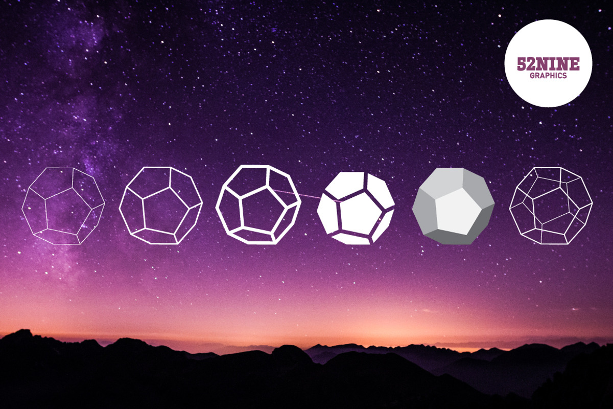 Polyhedral Vector Objects + Bonus!, an Object Graphic by 52NINE GRAPHICS (Photo 8 of 10)