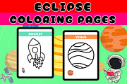 Solar Eclipse Coloring Pages, a Templates & Theme by Premium Digital Templates (Thumbnail 3 of 3)