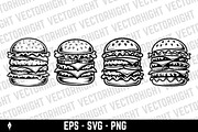 double or triple cheeseburger, a Food Illustration by Vectorhight (Thumbnail 1 of 3)