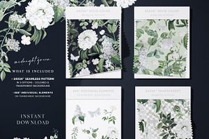 White Flowers Botanical Paper Pack