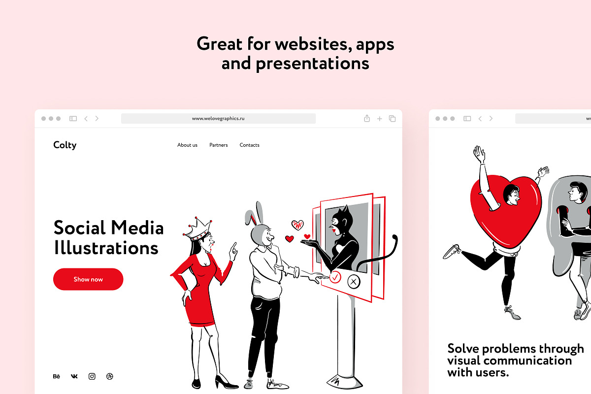 Colty Social Media Illustrations