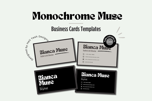 Monochrome Business Card Templates preview 8