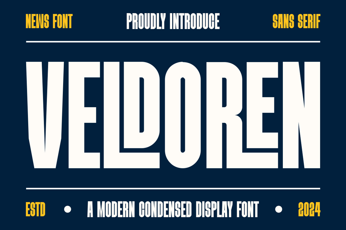 VELDOREN - Modern Font, a Sans Serif Font by Viswal Studio (Photo 1 of 7)