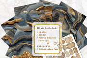 Golden Gray Agate Textures Paper Set, a Background Graphic by V Design Creator (Thumbnail 7 of 12)