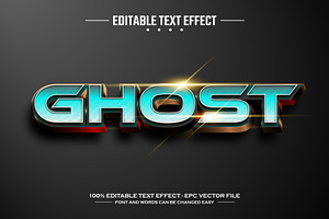 Ghost editable text effect template