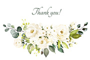 White roses. Watercolor floral set, a Decorative Illustration by Lisima (Thumbnail 15 of 16)