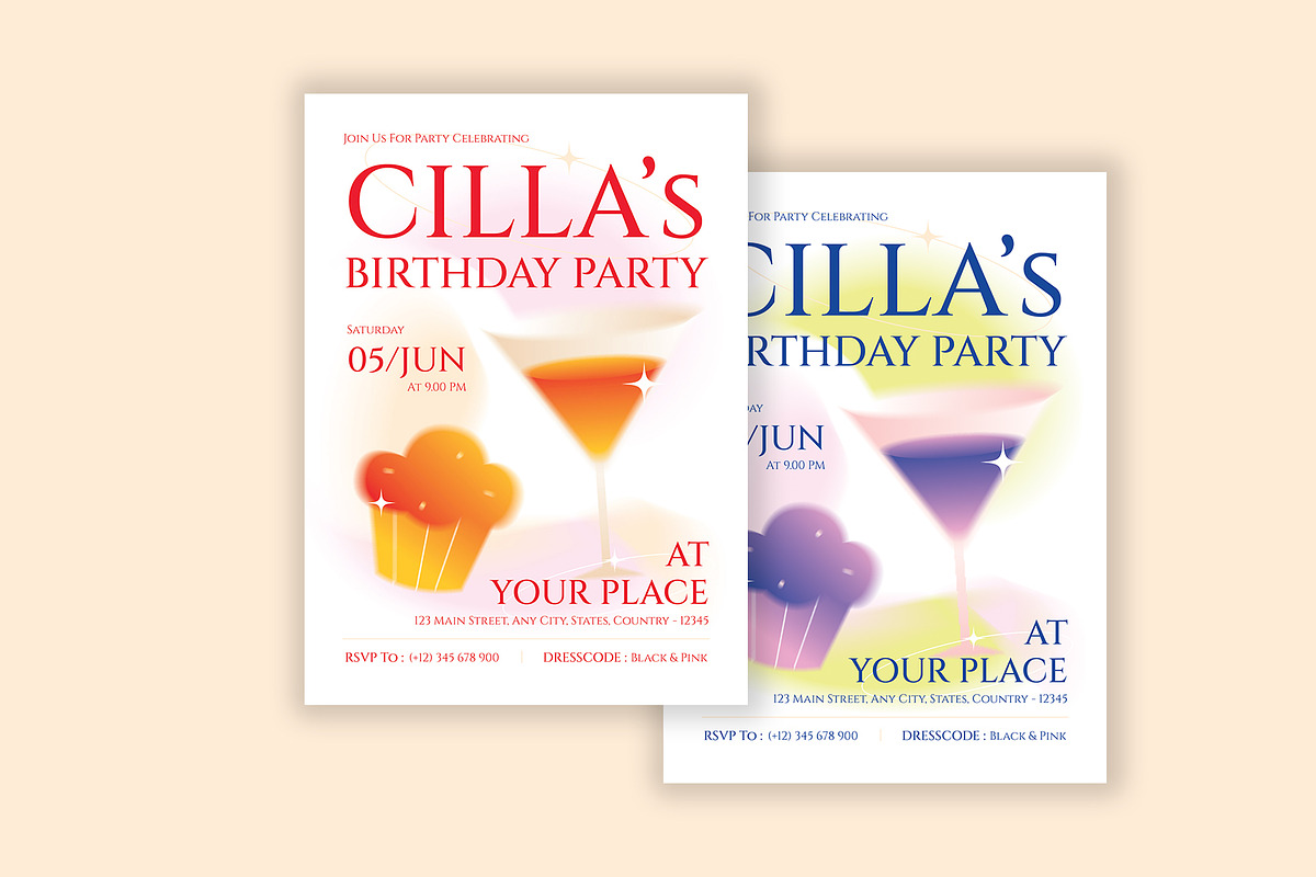 Creative Birthday Party Invitation, a Card Template by Neermana (Photo 4 of 4)
