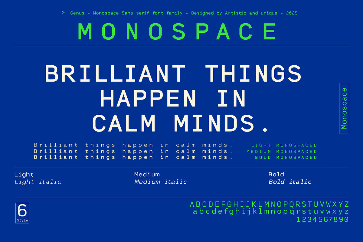 Genus - Monospace Sans Serif Font, a Sans Serif Font by Artistic & Unique (Photo 9 of 15)