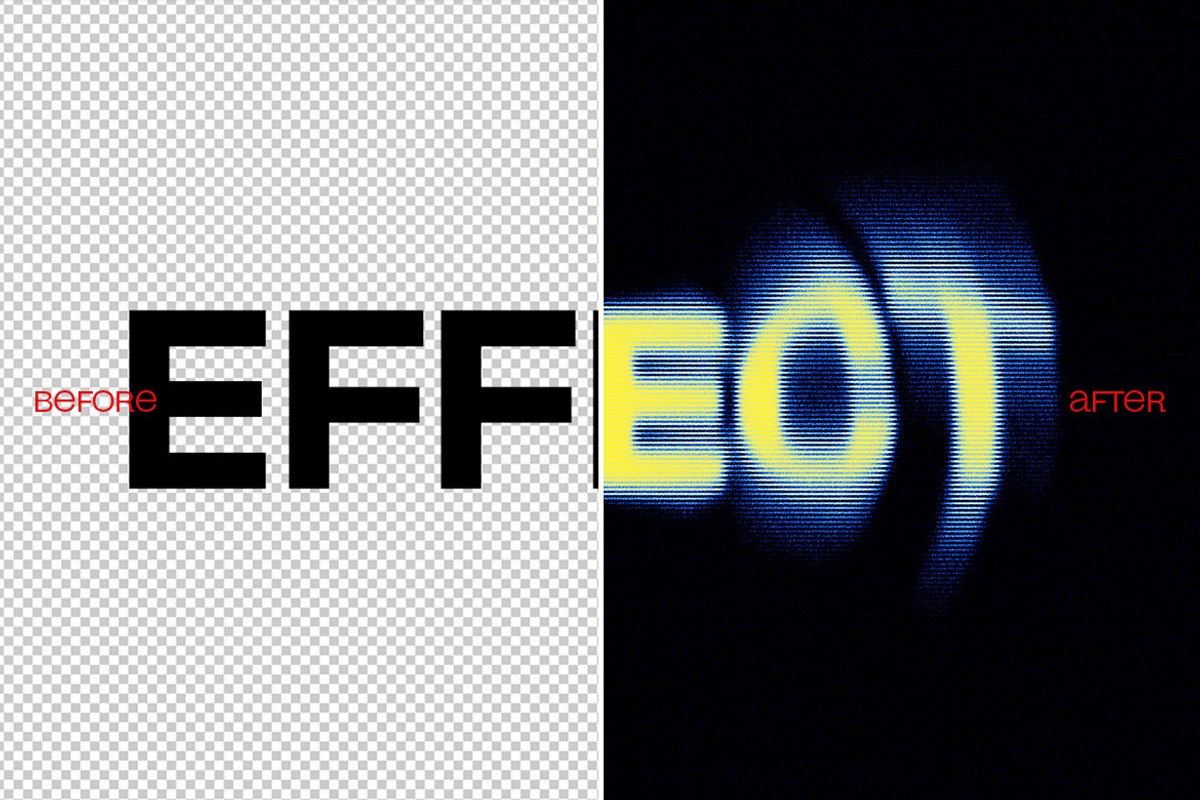 Radial Lines Blur Text Effect, a Layer Style Add-On by dokudokunomi