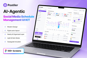 AI Agentic Social Media Schedule UI, an UI Kit Template by Lumina_ui_ux202