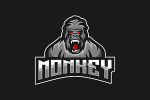 Monkey Mascot Sport Logo Vector