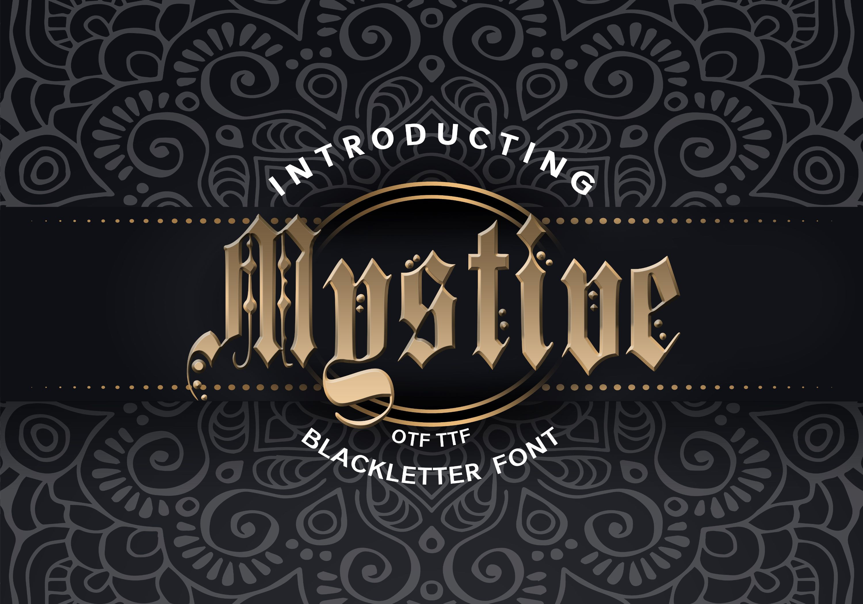 Mystive Blackletter Font, a Blackletter Font by DmDesignsStoreArt