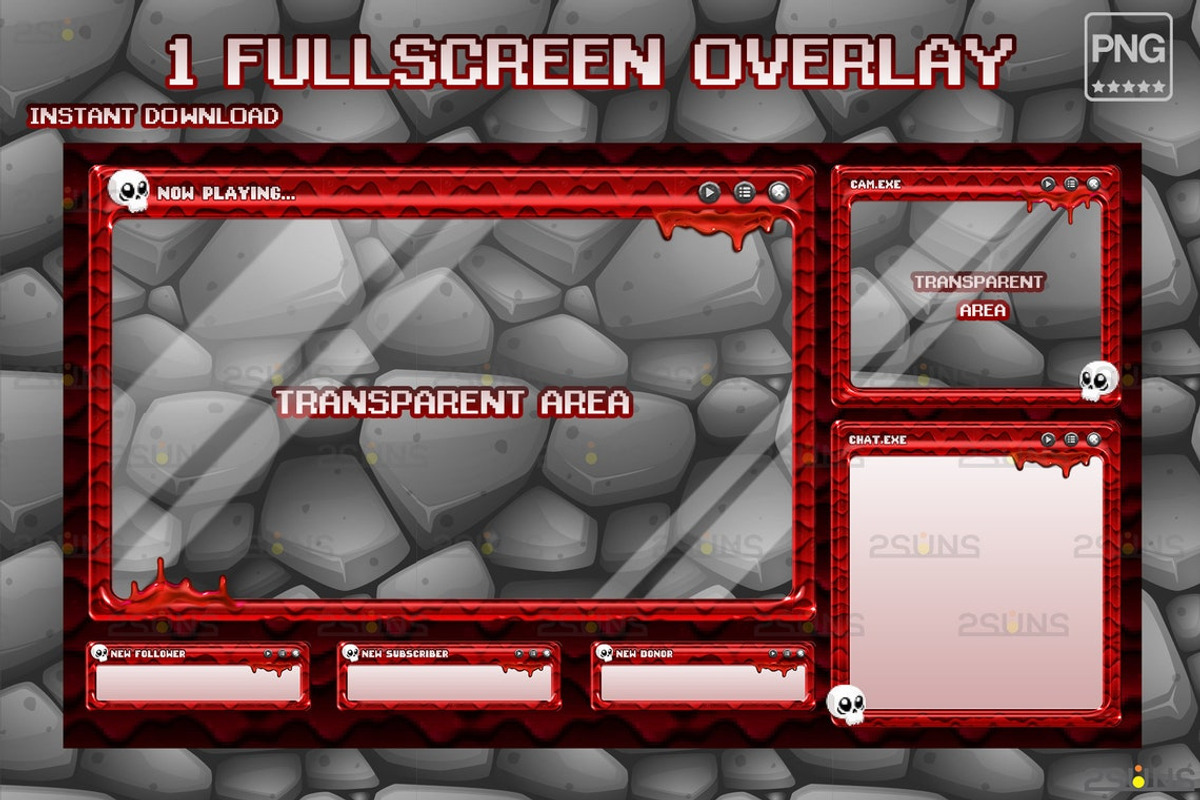 Kawaii twitch overlay package, a Social Media Template by 2SUNS (Photo 2 of 3)