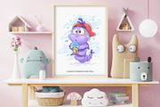Cool cartoon caterpillar. Tshirt, an Animal Illustration by KENO Mascots (Thumbnail 3 of 4)