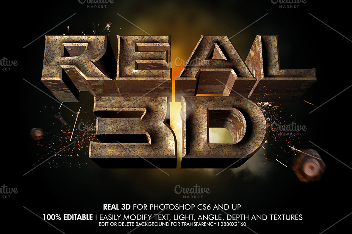 Real 3D Rustic Metal, a Layer Style Add-On by mixmedia87 (Photo 1 of 2)