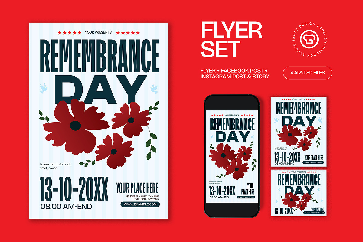 Remembrance Day Flyer, a Flyer Template by graphicook (Photo 1 of 3)