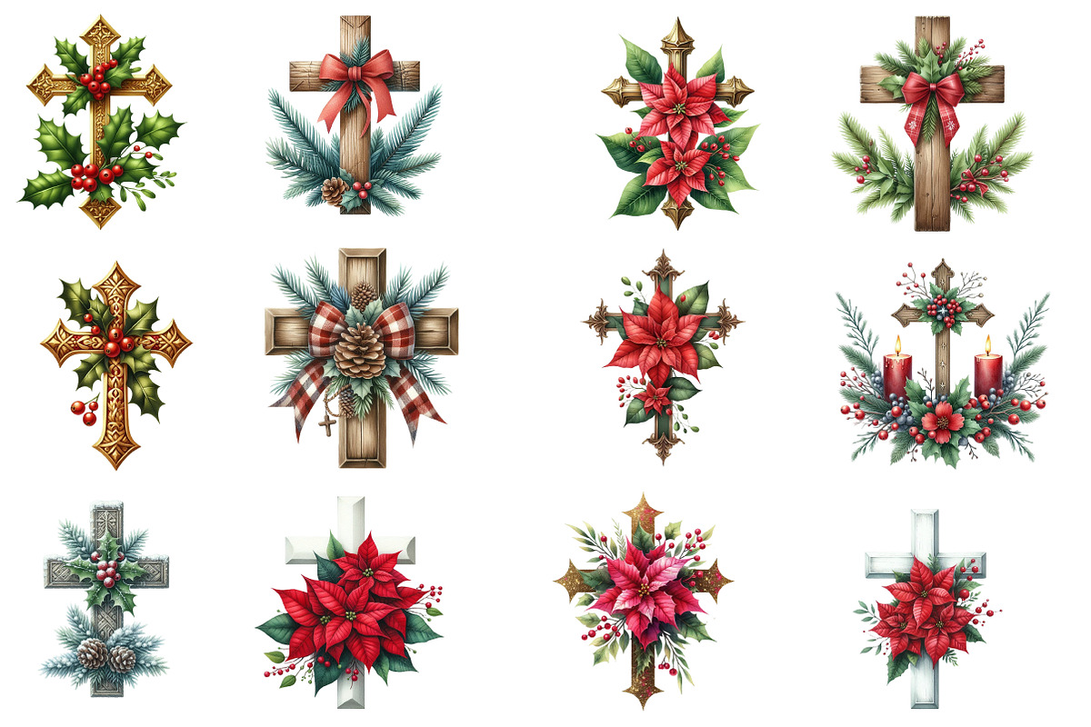 Christmas Cross clipart, an Illustration by Designworld (Photo 3 of 4)