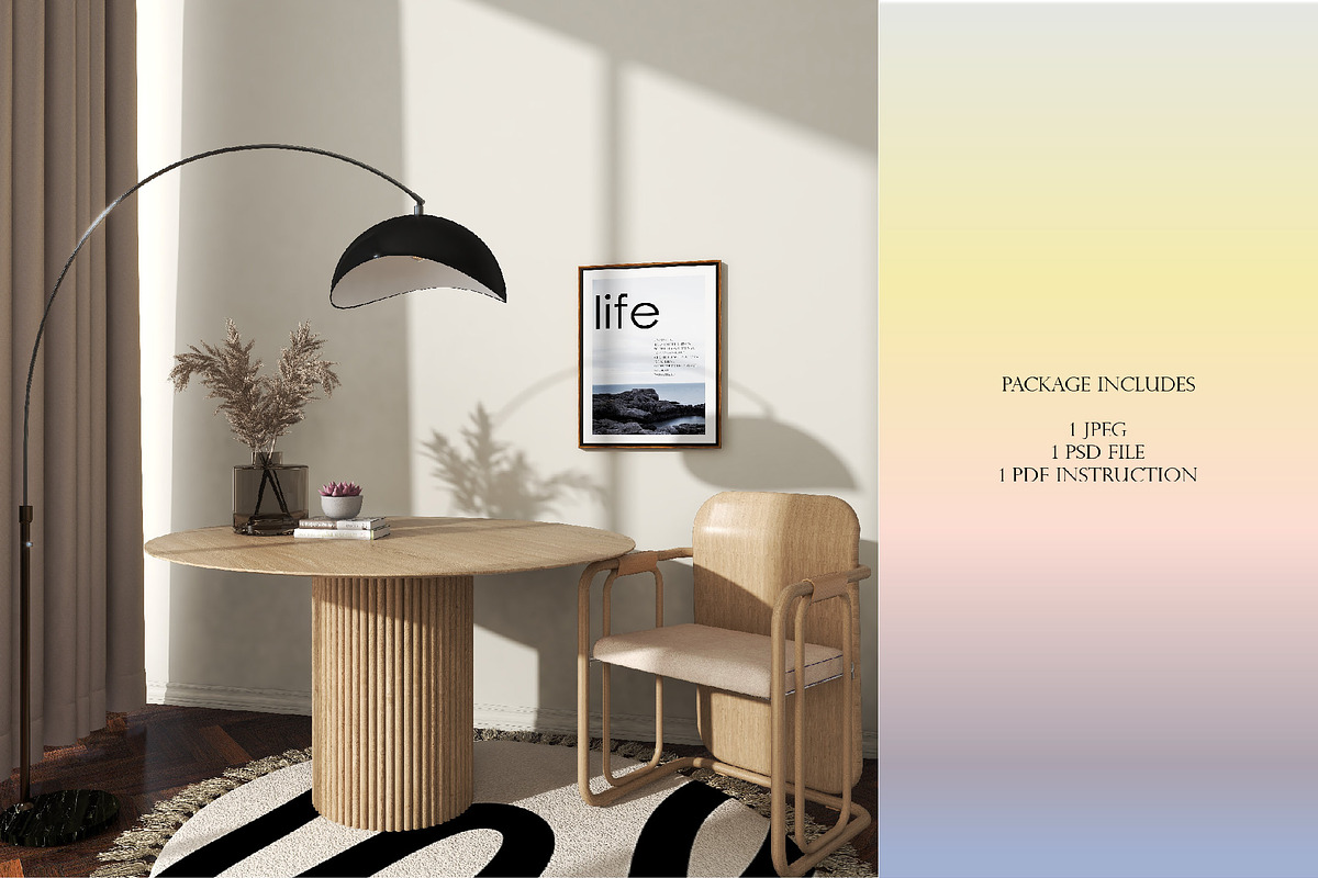 Wall Frame mockup for printable wall, a Print Template by DSTUDIO888 (Photo 4 of 4)