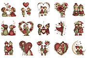 Whimsical Valentine Couple Clipart, an Illustration by designcity5 (Thumbnail 2 of 5)