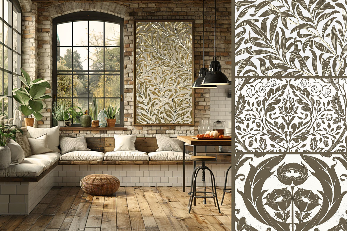 William Morris Ornament Pack 1, a Pattern Graphic by ARTOZEN DIGITAL (Photo 9 of 16)