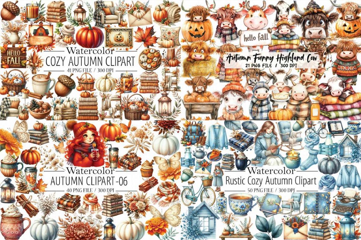 The Autumn Huge Clipart Bundle, an Illustration by Libby Wishes (Photo 4 of 5)